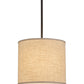 Meyda Lighting Cilindro 12" Timeless Bronze Beige Pendant Light With Beige Textrene Shade