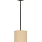 Meyda Lighting Cilindro 12" Timeless Bronze Pendant Light With Beige Textrene Shade