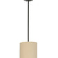 Meyda Lighting Cilindro 12" Timeless Bronze Pendant Light With Beige Textrene Shade