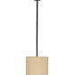Meyda Lighting Cilindro 12" Timeless Bronze Pendant Light With Beige Textrene Shade