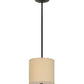 Meyda Lighting Cilindro 12" Timeless Bronze Pendant Light With Beige Textrene Shade