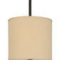 Meyda Lighting Cilindro 12" Timeless Bronze Pendant Light With Beige Textrene Shade