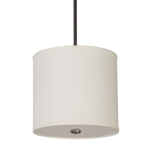 Meyda Lighting Cilindro 12" Timeless Bronze Pendant Light With Beige Textrene & Stataurio Idalight Shade