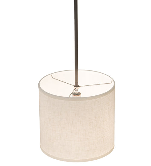 Meyda Lighting Cilindro 12" Timeless Bronze Pendant Light With Beige Textrene & Stataurio Idalight Shade