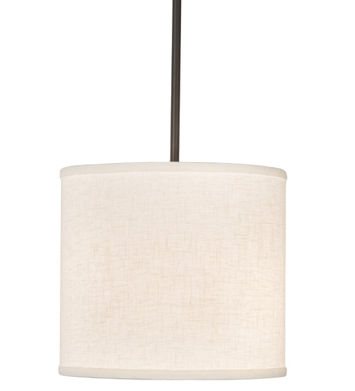 Meyda Lighting Cilindro 12" Timeless Bronze Pendant Light With Beige Textrene & Stataurio Idalight Shade