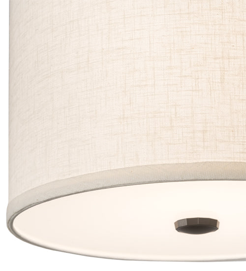 Meyda Lighting Cilindro 12" Timeless Bronze Pendant Light With Beige Textrene & Stataurio Idalight Shade