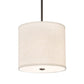 Meyda Lighting Cilindro 12" Timeless Bronze Pendant Light With Beige Textrene & Stataurio Idalight Shade