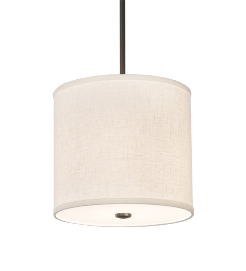 Meyda Lighting Cilindro 12" Timeless Bronze Pendant Light With Beige Textrene & Stataurio Idalight Shade