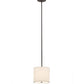 Meyda Lighting Cilindro 12" Timeless Bronze Pendant Light With Beige Textrene & White Statuario Idalight Shade Glass