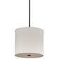 Meyda Lighting Cilindro 12" Timeless Bronze Pendant Light With Beige Textrene & White Statuario Idalight Shade Glass