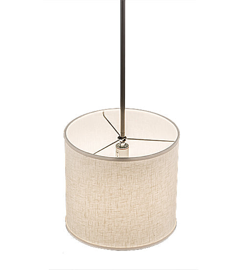 Meyda Lighting Cilindro 12" Timeless Bronze Pendant Light With Beige Textrene & White Statuario Idalight Shade Glass