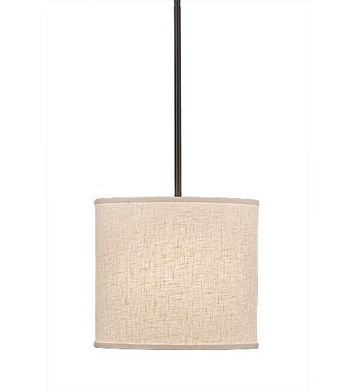 Meyda Lighting Cilindro 12" Timeless Bronze Pendant Light With Beige Textrene & White Statuario Idalight Shade Glass