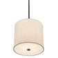 Meyda Lighting Cilindro 12" Timeless Bronze Pendant Light With Beige Textrene & White Statuario Idalight Shade Glass