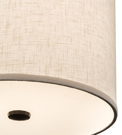 Meyda Lighting Cilindro 12" Timeless Bronze Pendant Light With Beige Textrene & White Statuario Idalight Shade Glass