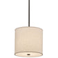Meyda Lighting Cilindro 12" Timeless Bronze Pendant Light With Beige Textrene & White Statuario Idalight Shade Glass