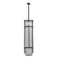 Meyda Lighting Cilindro 13" 4-Light Textured Black Kenzo Pendant Light With Whitestone Idalight Shade