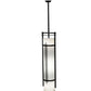 Meyda Lighting Cilindro 13" 4-Light Textured Black Kenzo Pendant Light With Whitestone Idalight Shade