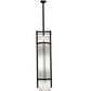 Meyda Lighting Cilindro 13" 4-Light Textured Black Kenzo Pendant Light With Whitestone Idalight Shade