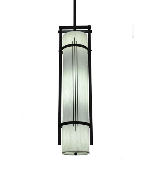 Meyda Lighting Cilindro 13" 4-Light Textured Black Kenzo Pendant Light With Whitestone Idalight Shade