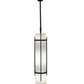 Meyda Lighting Cilindro 13" 4-Light Textured Black Kenzo Pendant Light With Whitestone Idalight Shade