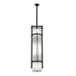 Meyda Lighting Cilindro 13" 4-Light Textured Black Kenzo Pendant Light With Whitestone Idalight Shade
