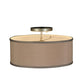 Meyda Lighting Cilindro 14" 2-Light Nickel Flush Mount Light With Beige and White Shade