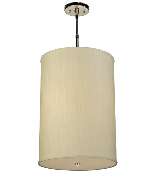 Meyda Lighting Cilindro 14" 3-Light Mahogany Bronze Pendant Light With White Shade