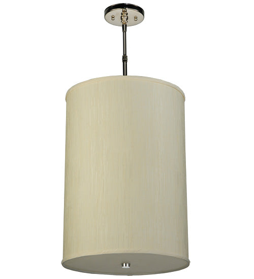 Meyda Lighting Cilindro 14" 3-Light Mahogany Bronze Pendant Light With White Shade