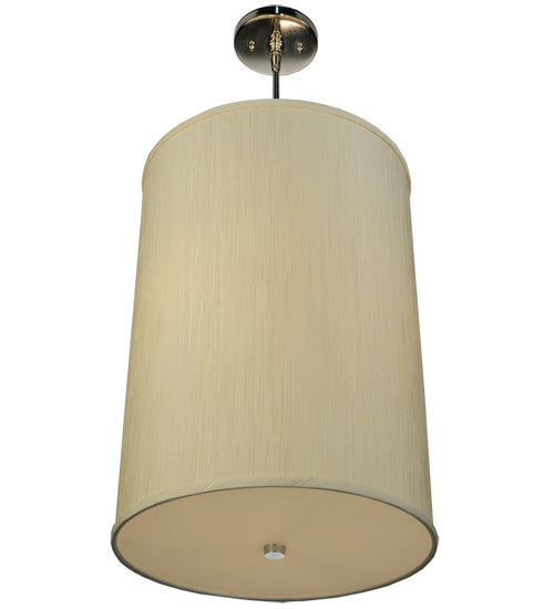 Meyda Lighting Cilindro 14" 3-Light Mahogany Bronze Pendant Light With White Shade