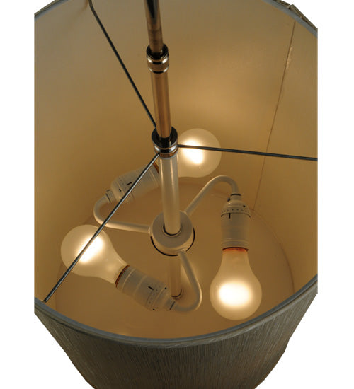Meyda Lighting Cilindro 14" 3-Light Mahogany Bronze Pendant Light With White Shade