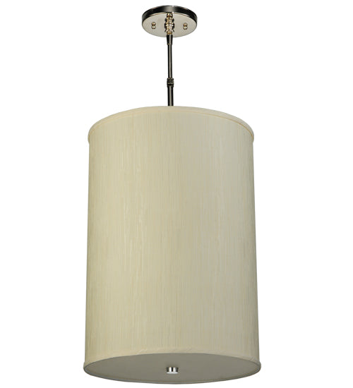 Meyda Lighting Cilindro 14" 3-Light Mahogany Bronze Pendant Light With White Shade