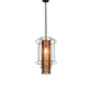 Meyda Lighting Cilindro 14" Flat Black & Metallic Bronze Golpe Pendant Light