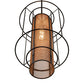 Meyda Lighting Cilindro 14" Flat Black & Metallic Bronze Golpe Pendant Light
