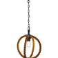 Meyda Lighting Cilindro 14" Textured Black Bola Pendant Light With Manila Rope Shade