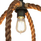 Meyda Lighting Cilindro 14" Textured Black Bola Pendant Light With Manila Rope Shade