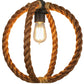Meyda Lighting Cilindro 14" Textured Black Bola Pendant Light With Manila Rope Shade