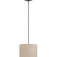 Meyda Lighting Cilindro 14" Timeless Bronze Pendant Light With Beige Textrene Shade