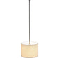 Meyda Lighting Cilindro 14" Timeless Bronze Pendant Light With Beige Textrene Shade