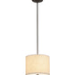 Meyda Lighting Cilindro 14" Timeless Bronze Pendant Light With Beige Textrene Shade