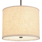 Meyda Lighting Cilindro 14" Timeless Bronze Pendant Light With Beige Textrene Shade