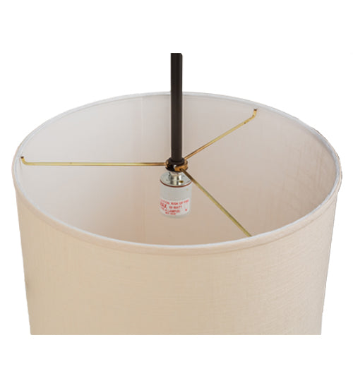 Meyda Lighting Cilindro 14" Timeless Bronze Pendant Light With Beige Textrene Shade