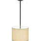 Meyda Lighting Cilindro 14" Timeless Bronze Pendant Light With Beige Textrene Shade Glass