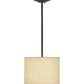 Meyda Lighting Cilindro 14" Timeless Bronze Pendant Light With Beige Textrene Shade Glass
