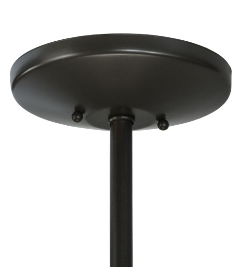 Meyda Lighting Cilindro 14" Timeless Bronze Pendant Light With Beige Textrene Shade Glass