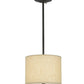Meyda Lighting Cilindro 14" Timeless Bronze Pendant Light With Beige Textrene Shade Glass