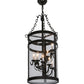 Meyda Lighting Cilindro 15" 11-Light LED Timeless Bronze Espiral Pendant Light With Clear Crystal Idalight Shade