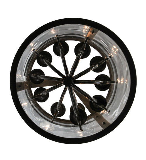 Meyda Lighting Cilindro 15" 11-Light LED Timeless Bronze Espiral Pendant Light With Clear Crystal Idalight Shade