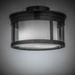 Meyda Lighting Cilindro 15" 2-Light Silver Steel Campbell Flush Mount Light With Statuario Idalight & Clear Shade Glass