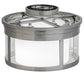Meyda Lighting Cilindro 15" 2-Light Silver Steel Campbell Flush Mount Light With Statuario Idalight & Clear Shade Glass