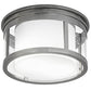 Meyda Lighting Cilindro 15" 2-Light Silver Steel Campbell Flush Mount Light With Statuario Idalight & Clear Shade Glass